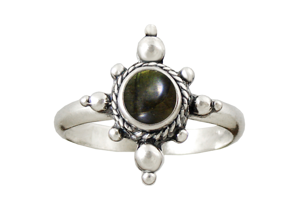 Sterling Silver Gemstone Ring With Spectrolite Size 8